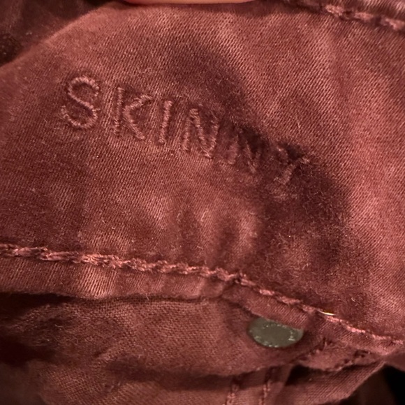 American Eagle Outfitters Men’s Dark Red Skinny Leg Jeans Size 28x30 - Picture 4 of 5